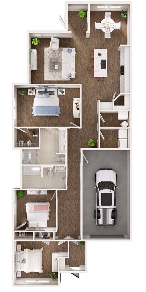 Floor Plan Duplex Single Story